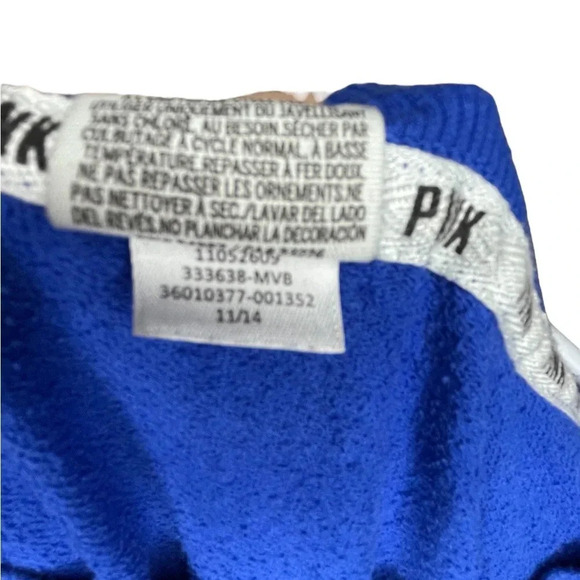 Pink Victoria's Secret Royal Blue Crewneck Sweatshirt Women's Size Small Preppy - Picture 9 of 10